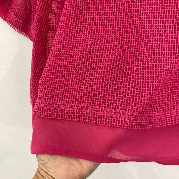 Joseph Ribkoff size 8 Pink Quarter Zip Rolled Sleeve Pullover Top Office Career - Picture 5 of 11